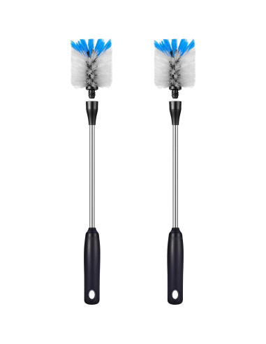 Cepillo de Botellas MOSOLAN 38 cm Paquete de 2 Acero Inoxidable