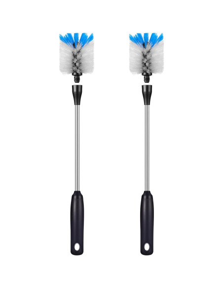 Cepillo de Botellas MOSOLAN 38 cm Paquete de 2 Acero Inoxidable