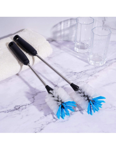 Cepillo de Botellas MOSOLAN 38 cm Paquete de 2 Acero Inoxidable