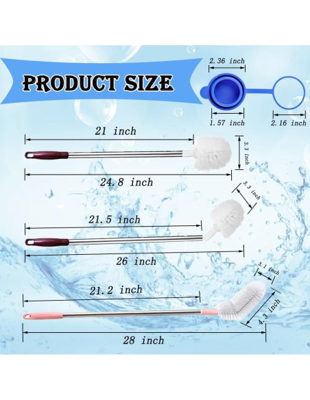 Cepillo para Botellas Musibo - Paquete de 3, Mango Largo, Nylon