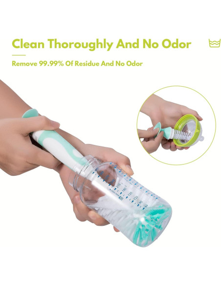 Juego de cepillos para biberones CAREBABYMORE 5 piezas Verde