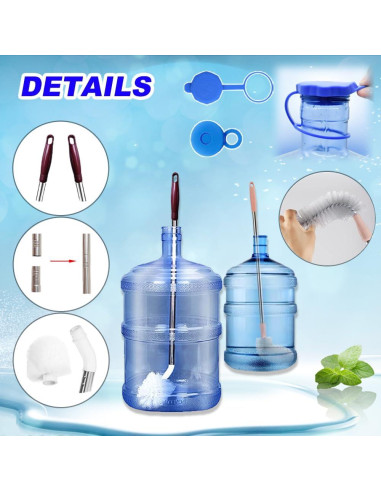 Cepillo para Botellas Musibo - Paquete de 3, Mango Largo, Nylon