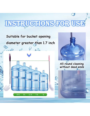 Cepillo para Botellas Musibo - Paquete de 3, Mango Largo, Nylon