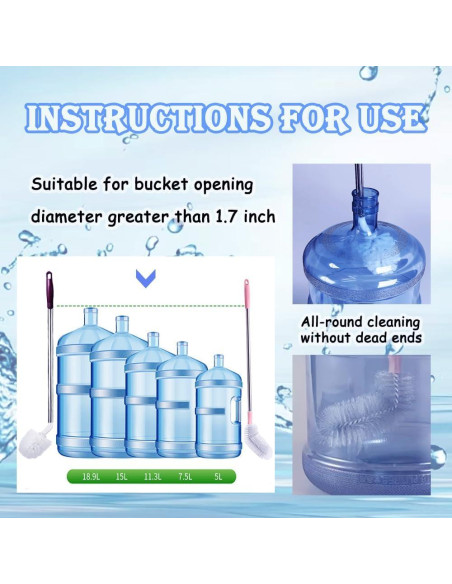 Cepillo para Botellas Musibo - Paquete de 3, Mango Largo, Nylon