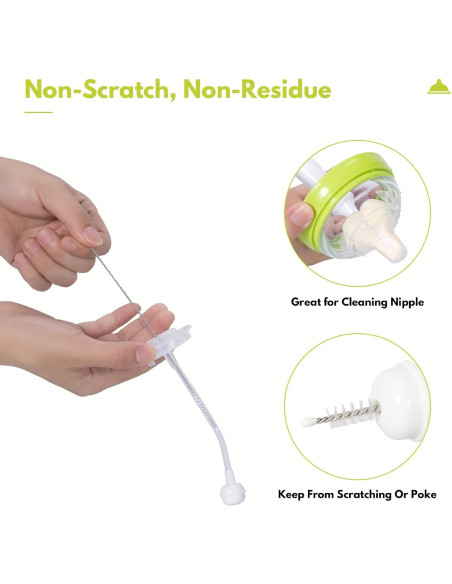 Juego de cepillos para biberones CAREBABYMORE 5 piezas Verde