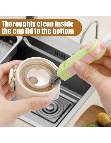 Juego de Cepillos de Limpieza INDEMO 3 en 1 para Botellas y Tazas