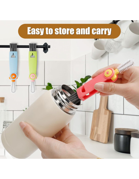 Juego de Cepillos de Limpieza INDEMO 3 en 1 para Botellas y Tazas