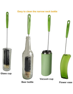 Paquete de 2 cepillos de limpieza Dokpod para botellas largas 2