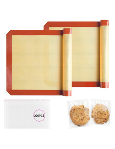 Alfombrilla de Silicona para Hornear WIBIMEN 2 Paquete Rojo 39.9x29.9cm