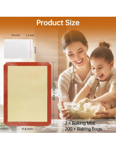 Alfombrilla de Silicona para Hornear WIBIMEN 2 Paquete Rojo 39.9x29.9cm 2