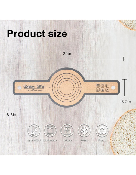 Sling de Pan de Silicona E-GOODSCOOP 2 PCS Antiadherente 500C