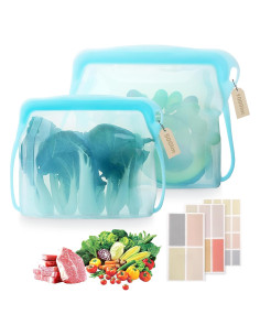 Bolsas de Almacenamiento de Silicona Cljlixcy 2 PCS Verde