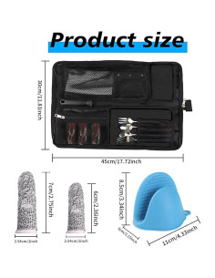 Bolsa de Cuchillos de Chef Qchengsan con 13 Ranuras y Protectores 2