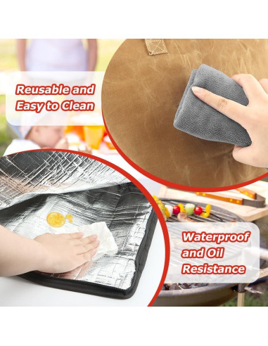 Manta BBQ LOQJSS con manoplas y pinzas, 46x25x20cm