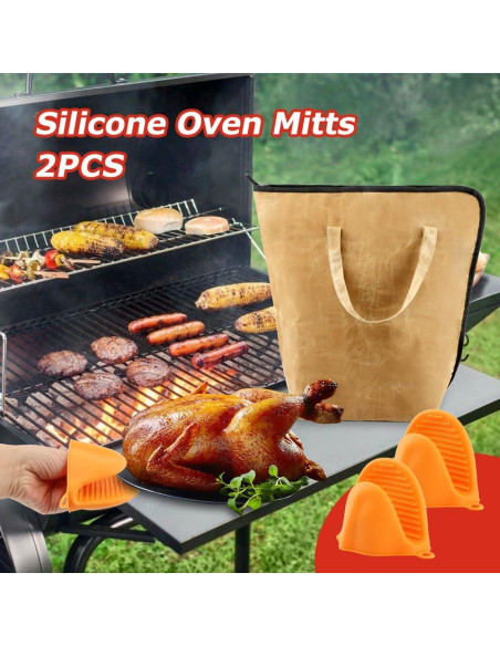 Manta BBQ LOQJSS con manoplas y pinzas, 46x25x20cm Manta BBQ LOQJSS con manoplas y pinzas, 46x25x20cm