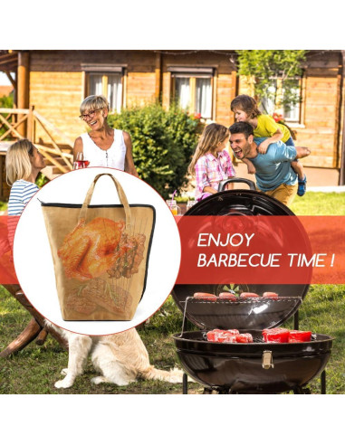 Manta BBQ LOQJSS con manoplas y pinzas, 46x25x20cm