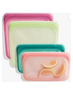 Bolsa de Almacenamiento Silicona Stasher 2-Pack Transparente/Rosa