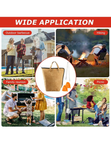 Manta BBQ LOQJSS con manoplas y pinzas, 46x25x20cm