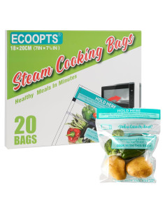 20 Bolsas de Cocción al Vapor WRAPOK para Microondas 18x20cm