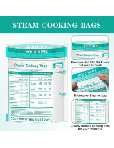 20 Bolsas de Cocción al Vapor WRAPOK para Microondas 18x20cm 2