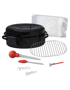 Juego de Asador Ovalado 50.5 cm Granite Ware 10 Piezas