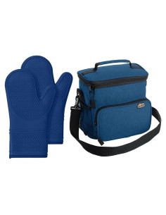 Juego de 2 Manoplas de Horno Silicona Gorilla Grip 32 cm y Bolsa Almuerzo 8L