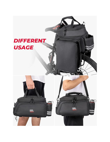 Bolsa de Bicicleta KEMIMOTO 20L Resistente al Agua Negra