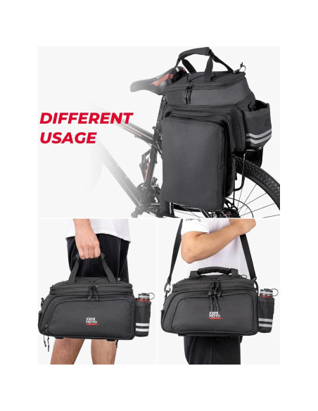 Bolsa de Bicicleta KEMIMOTO 20L Resistente al Agua Negra