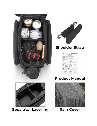 Bolsa de Bicicleta KEMIMOTO 20L Resistente al Agua Negra