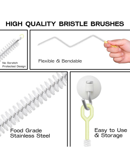 Set de 4 Cepillos Limpiadores para Popotes BRUSH FAMILY 30.48 cm