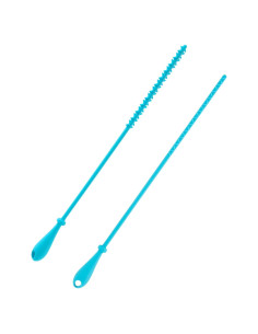 2 Cepillos Limpiadores de Pajitas de Silicona PEUTIER 24cm