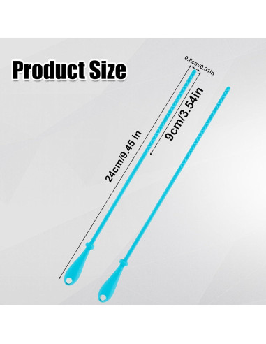 2 Cepillos Limpiadores de Pajitas de Silicona PEUTIER 24cm