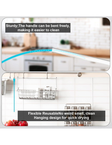 2 Cepillos Limpiadores de Pajitas de Silicona PEUTIER 24cm