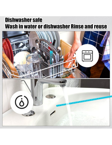 2 Cepillos Limpiadores de Pajitas de Silicona PEUTIER 24cm