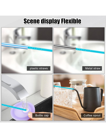 2 Cepillos Limpiadores de Pajitas de Silicona PEUTIER 24cm