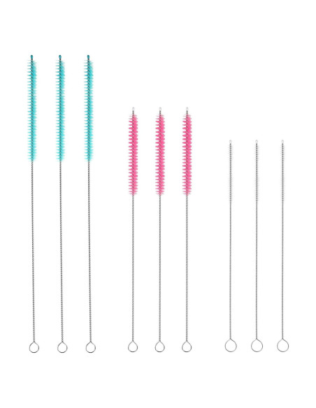 Juego de 9 cepillos limpiadores HJZHII para popotes y botellas Juego de 9 cepillos limpiadores HJZHII para popotes y botellas