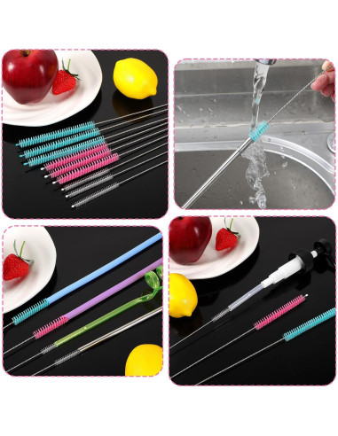 Juego de 9 cepillos limpiadores HJZHII para popotes y botellas