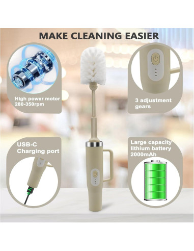 Limpiador Eléctrico de Botellas Keoshiga 4 en 1 Recargable