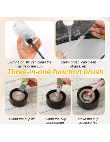 Juego de 7 cepillos de limpieza PEUTIER para tazas y pajitas