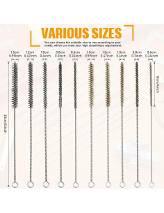 Cepillos de Tubo de Alambre Perthlin - 10 Piezas, 5 Tamaños 2