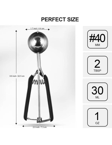 Cucharón Mediano Tyzine Acero Inoxidable Antideslizante Negro