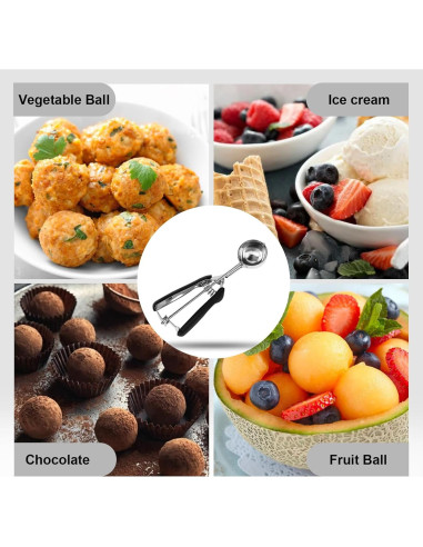 Cucharón Mediano Tyzine Acero Inoxidable Antideslizante Negro