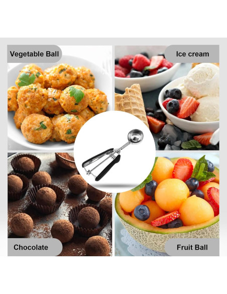 Cucharón Mediano Tyzine Acero Inoxidable Antideslizante Negro