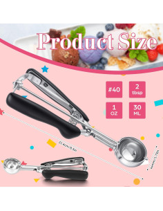 Set de 2 Cucharones de Helado Acero Inoxidable 30 ml 2
