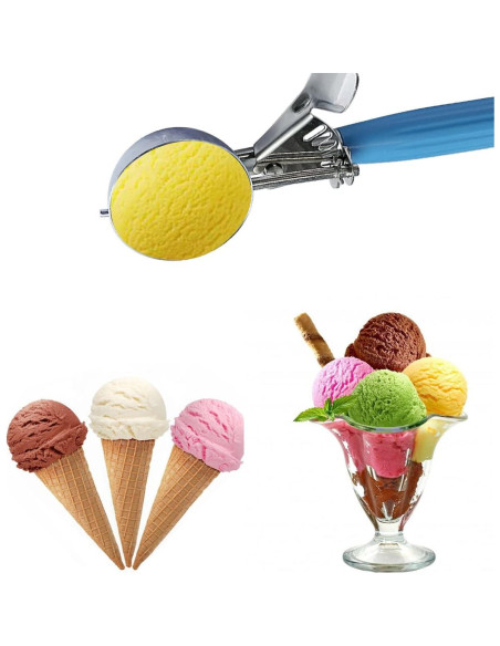 Cucharón de Acero Inoxidable 304 con Mango Ergonómico Azul 6.3 cm