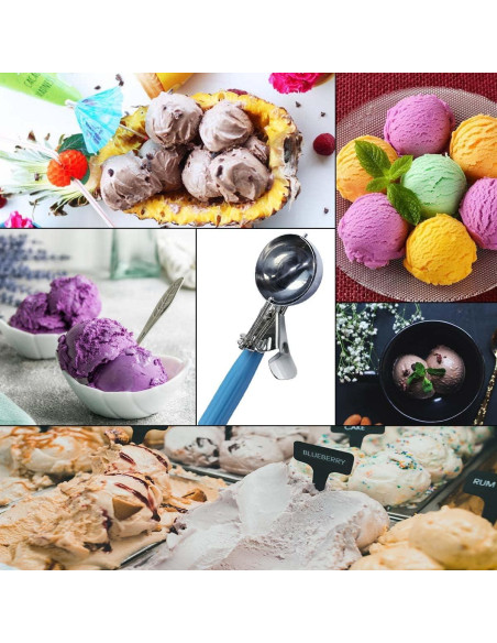 Cucharón de Acero Inoxidable 304 con Mango Ergonómico Azul 6.3 cm