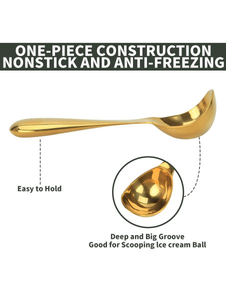Cucharón de Helado Snailhouse Acero Inoxidable 16.5 cm Dorado