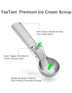 Cuchara de Helado Premium YasTant Acero Inoxidable Mediana 2