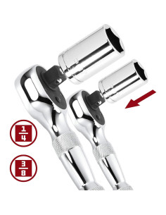 Juego de llaves de trinquete Powerbuilt 640927 2 piezas 10,80 cm 2