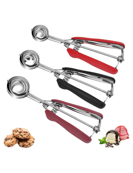 Juego de cucharas para galletas Amroicus 3 piezas acero inoxidable